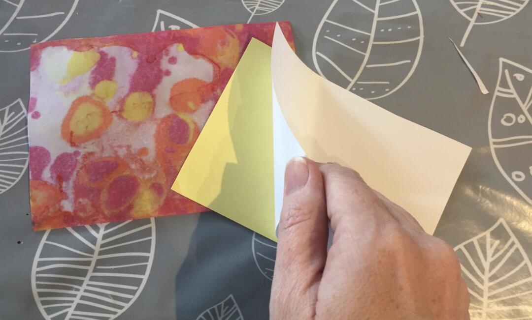 Turning our marbled cards into postcards