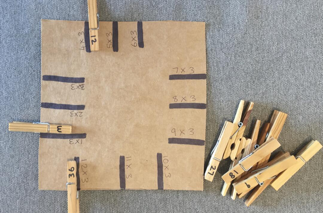 Times table peg game: an easy way to learn times tables