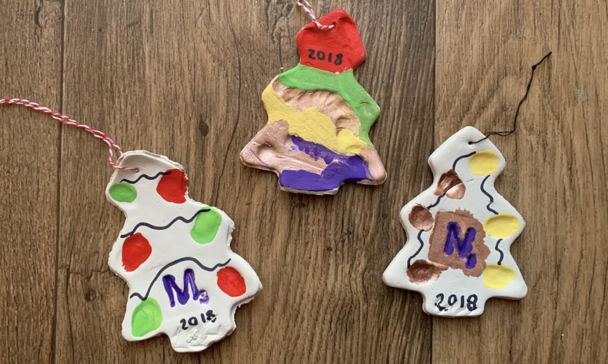 Clay Fingerprint Christmas Tree Decorations 