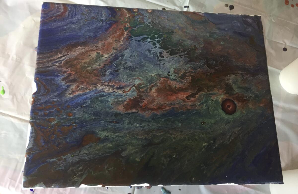 A completed paint pour