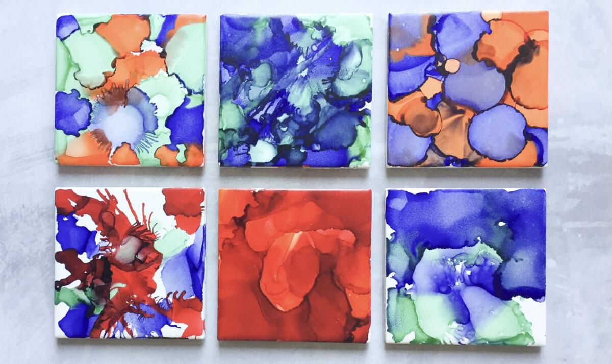 Alcohol ink coasters