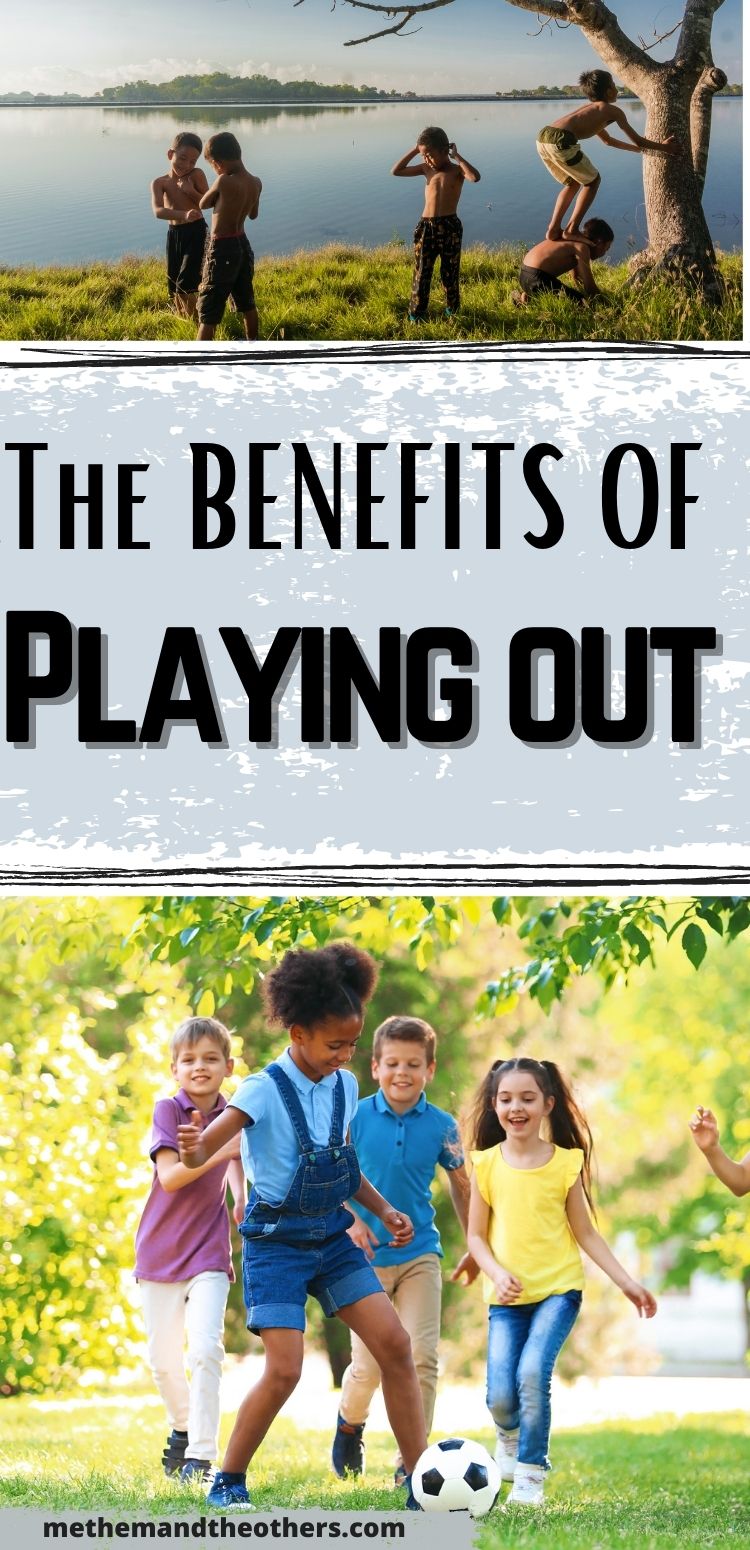 The benefits of playing out - Boys playing the woods, girls playing football