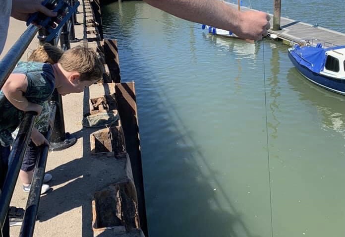 Catching crabs at wells-nest-to-the-sea in Norfolk