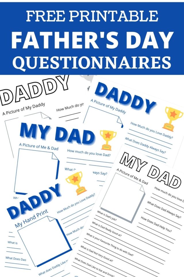 Free Printable Father’s Day Questionnaires - Me, Them and the Others