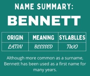 Middle Names for Bennett – 130 Great Sounding Combinations